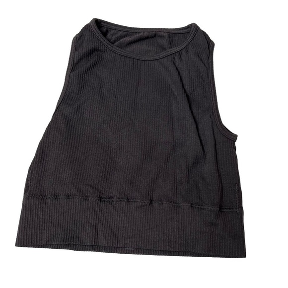 SKIMS Women's Ribbed Crop Tank in Espresso Size S/M High Neck Stretch Comfortabl - Picture 1 of 7